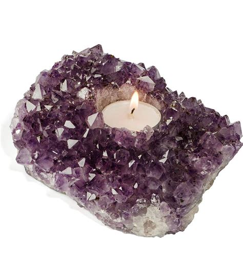 Amethyst Candle Holder Raw Crystal Clusters Candle Holder Etsy