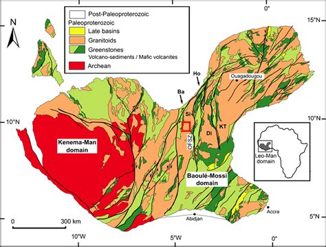 Geological Map Of The West African Craton Modified From Block Et Al