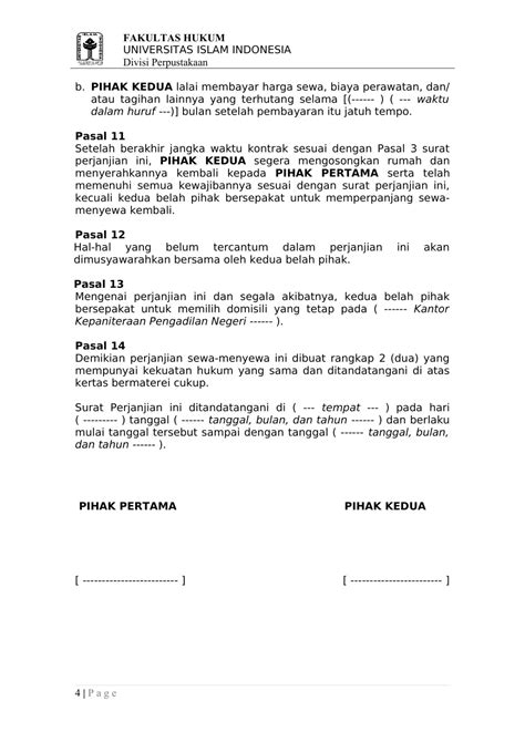 Contoh Surat Perjanjian Sewa Rumah Homecare24