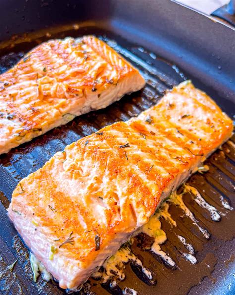 Pan-Grilled Salmon with Herbed Mayonnaise - Weekday Pescatarian