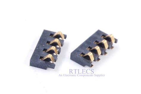 10pcs 4 Position Spring Compression Contact 25mm Pitch 4 Pin Male