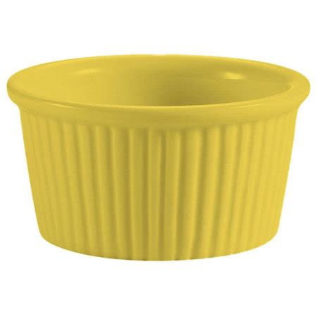 CAC RKF 4 Y 4 Oz RKF Ceramic Fluted Ramekin Yellow 12 Case