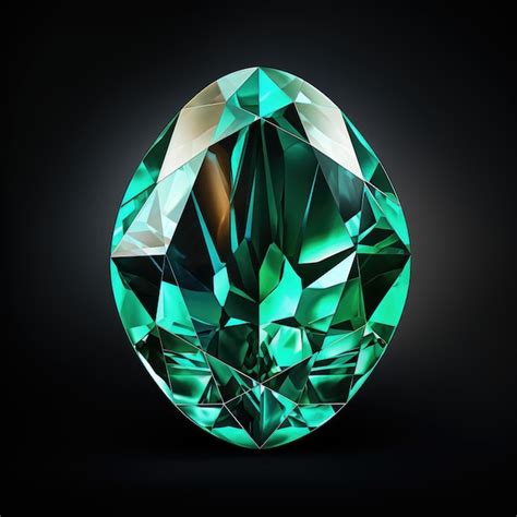 Premium AI Image | Single beautiful green emerald crystal shiny faceted