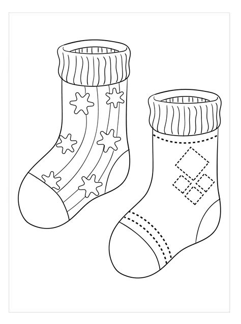 Dibujos De Calcetines Para Colorear Para Colorear Pintar E Imprimir