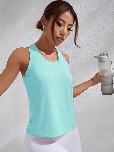 Shein Yoga Basic Sport Tank Top Mit Buchstaben Grafik Racerback