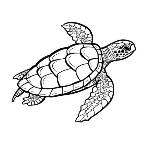 Un Dibujo En Blanco Y Negro De Una Tortuga Con Un Caparaz N Grande Ai