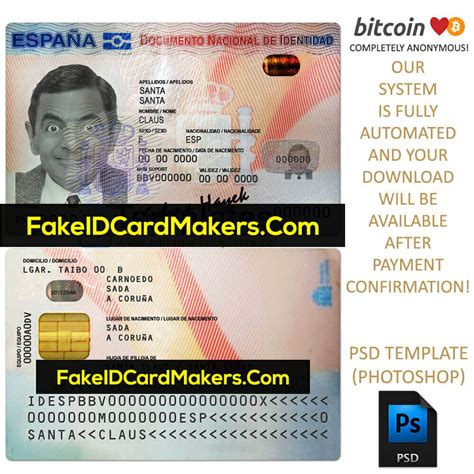 Spain Id Card Template Psd Editable Fake Download Throughout Social