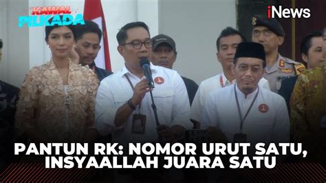 Momen Ridwan Kamil Deklarasi Juara Satu Di Depan Pramono Rano Dan