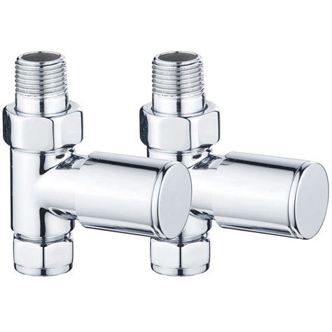 Towelrads Chrome Round Straight Valve 15mm X 12inch 2 Pack Wilko