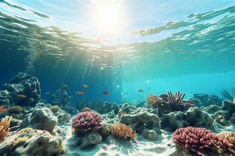 Premium Photo Sun Illuminating Coral Reef