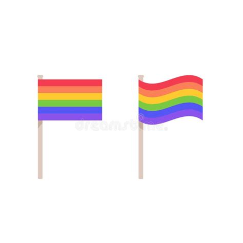 Pride Lgbtq Flag Icon Set Rainbow Symbols Gay Pride Month Vector Illustration Flat Design