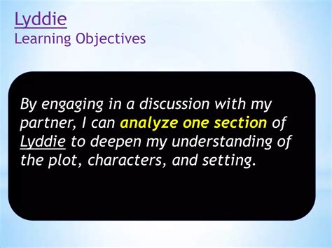 Lyddie: Lesson six, Unit 1 | PPTX