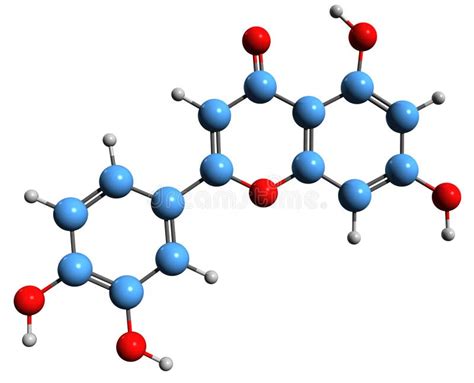 3D Image of Luteolin Skeletal Formula Stock Illustration - Illustration ...