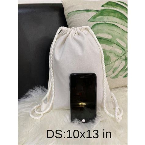 Katsa Drawstring High Quality Plain Canvas String Bag Shopee Philippines