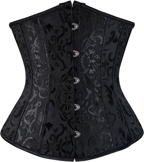 Zhitunemi Womens Lace Up Boned Jacquard Brocade Waist Training