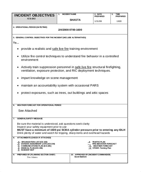 Incident Action Plan Template