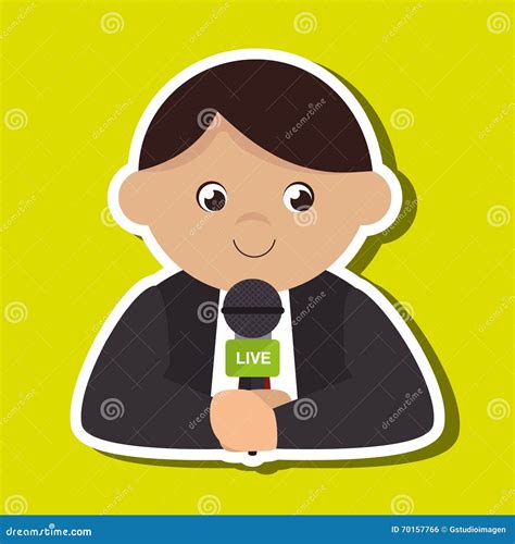 News reporter design stock illustration. Illustration of background