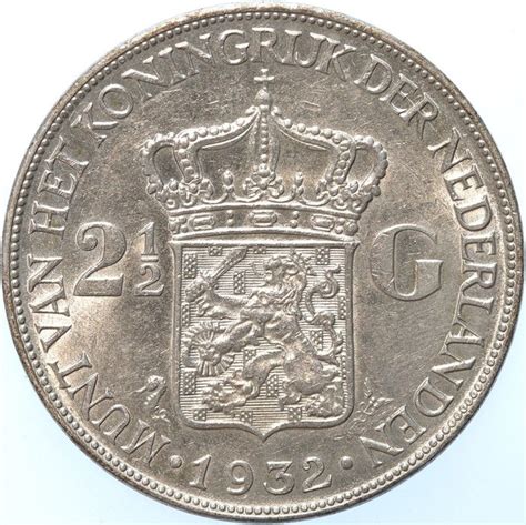 Nederland Wilhelmina 1890 1948 2 1 2 Gulden 1932 Grof Catawiki