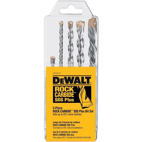 Shop DEWALT 5-Piece x Sds-plus Hammer Drill Masonry Drill Bit for Concrete at Lowes.com