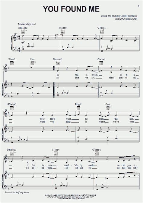 You Found Me Piano Sheet Music | OnlinePianist