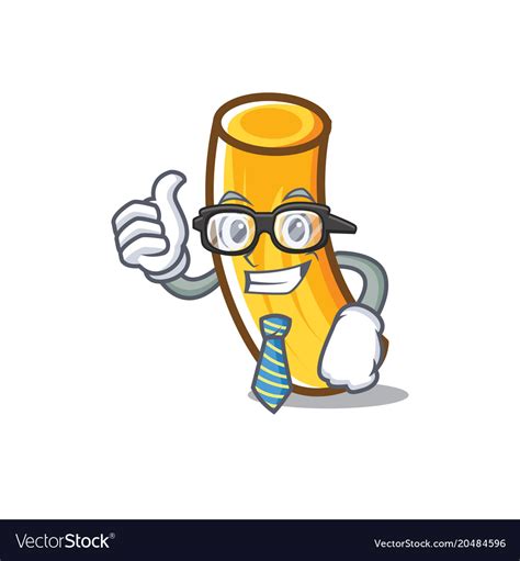 Businessman Tortiglioni Pasta Character Cartoon Vector Image