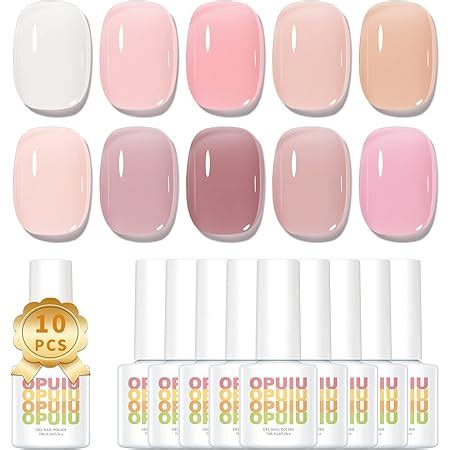 Amazon SHOYUM Jelly Nude Gel Polish Set Sheer Milky White Pink Transparent Gel Nail