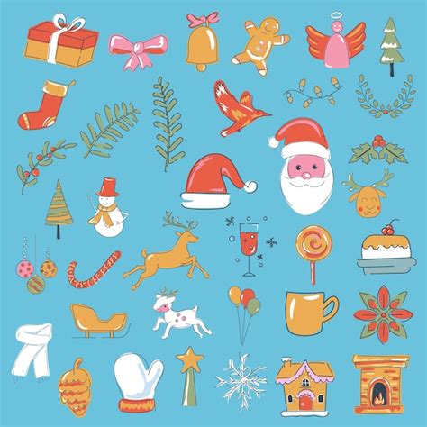 Premium Vector Christmas Doodle Elements