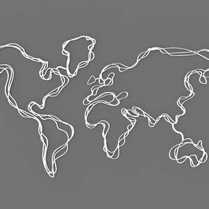 Metal World Map Metal Wall Decor Map Metal Art World Line - Etsy