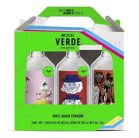 Mezcal Verde Tripack 200 Ml Envío Gratis