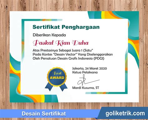 Download 30 Desain Sertifikat Elegan Gratis Format Docx Word Dan Cdr Goliketrik