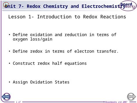 Ppt Lesson 1 Introduction To Redox Reactions Dokumentips