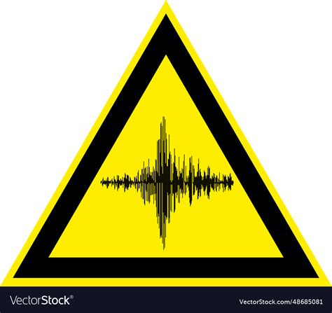 Sign high noise and acoustic vibration yellow Vector Image 