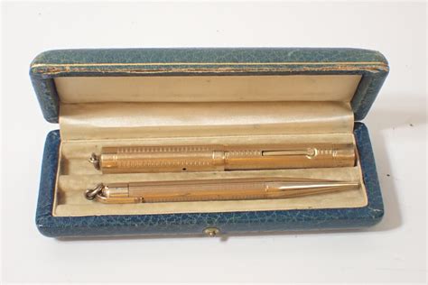 Vintage Swan Mabie Todd Pen Ring Top Pencil Gold In Box Etsy