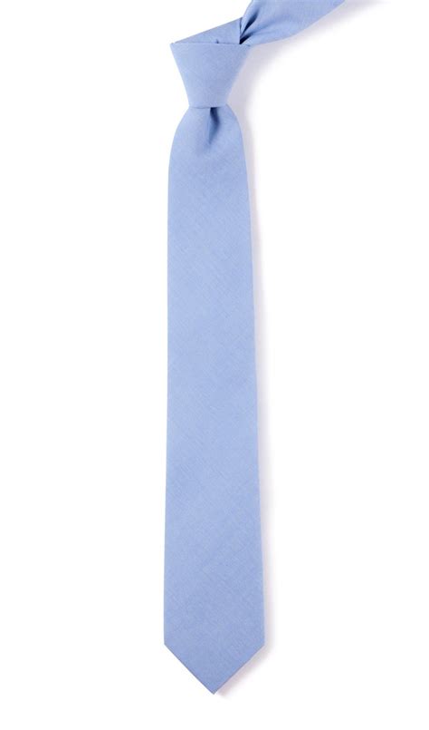 Men S Tie Bar Classic Chambray Tie Modern In Blue Cotton Solid