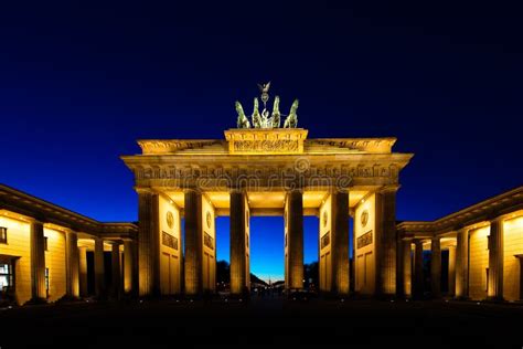 Brandenburg Gate In Berlin At Night Stock Photo Image Of Landmark