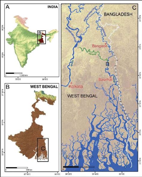 Location Map Of The Study Area Along With Important Distributaries In