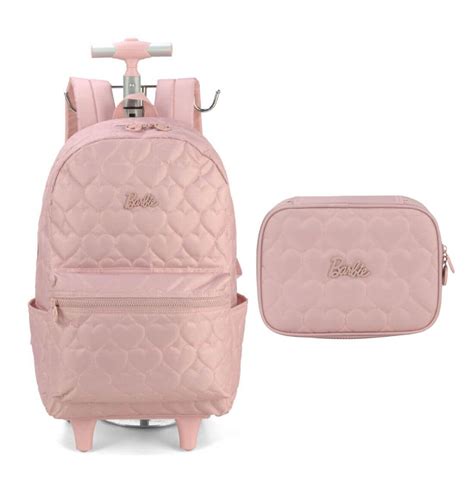 Mochila Da Barbie Rodinhas Estojo Estilo Praticidade