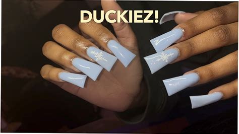 Duck Nails Start To Finish Acrylic Nails Youtube