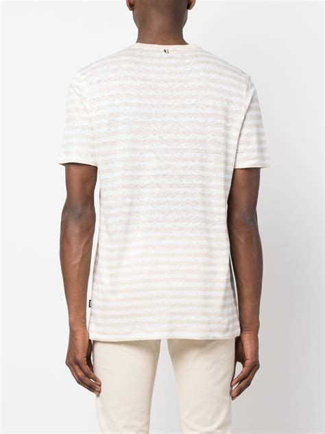 Boss Horizontal Stripes T Shirt Neutrals Farfetch