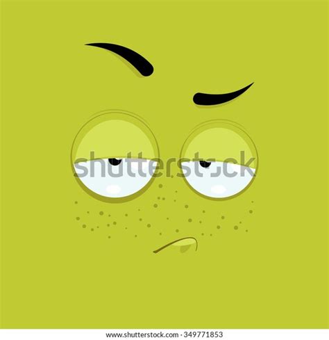 Cartoon Face Skeptical Expression On Light Stock Vector (Royalty Free ...