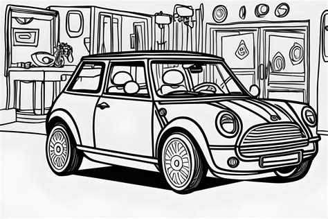 Sergio Aragones Mini Cooper Kleurplaat Creative Fabrica