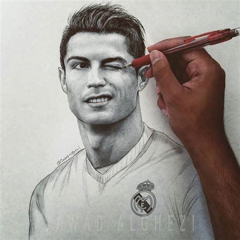 CR7 - Pencil & black bic drawing | طرفداری