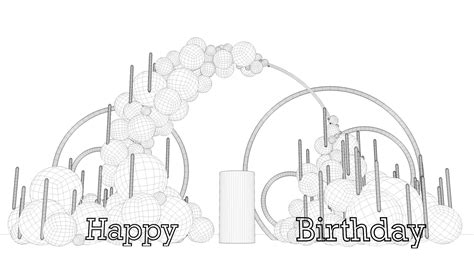 Birthday Surprise Balloon Arch 3D Model - TurboSquid 2199931