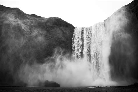 Black and White Picture of Waterfall · Free Stock Photo