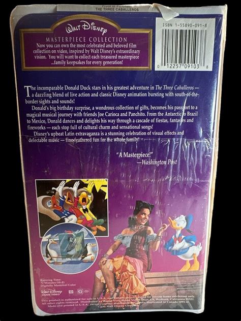 The Three Caballeros VHS 1997 Original Masterpiece Collection