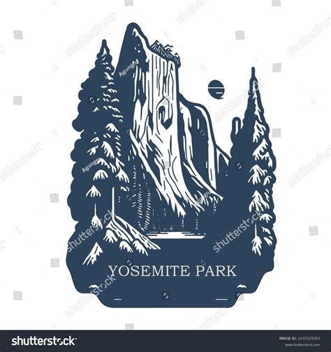 Yosemite National Park Outdoor Illustration Royalty Free Stock Vector