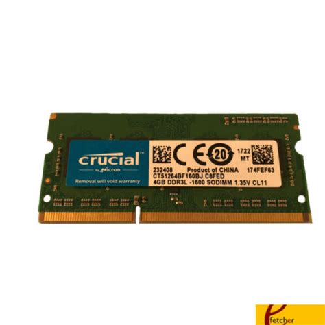 New Crucial 4GB DDR3 1600 1.35V 1Rx8 SODIMM CT51264BF160BJ | eBay
