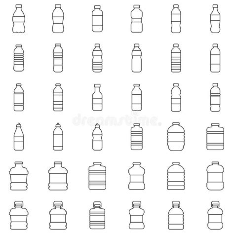 Plastic Bottle Vector Illustration Line Style Icon Stock Vector