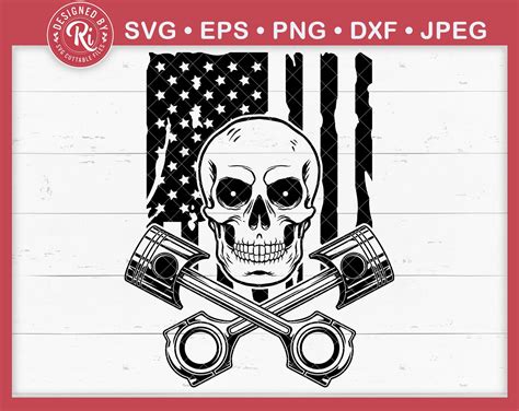 Crossed Pistons Skull Mechanic Svg Mechanic Svg Mechanic Etsy