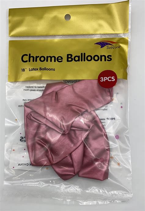 18" Chrome Balloons, 3 Pack — Buy Wholesale at SoNice Party